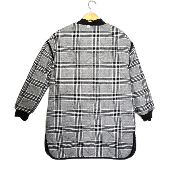 Evereve Georgetown Coat Faux Leather Long Quilted Reversible Plaid Jacket XS - Picture 10 of 16